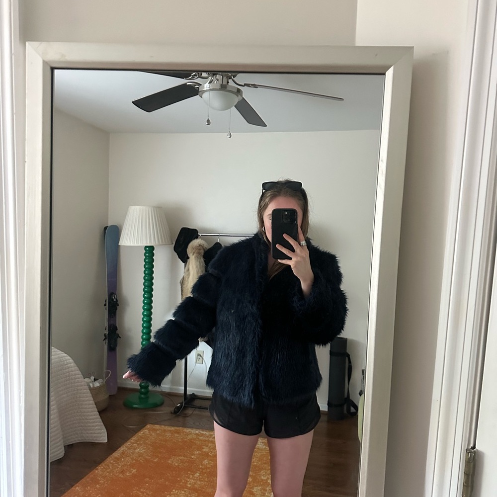Luxurious Black Faux Fur Jacket